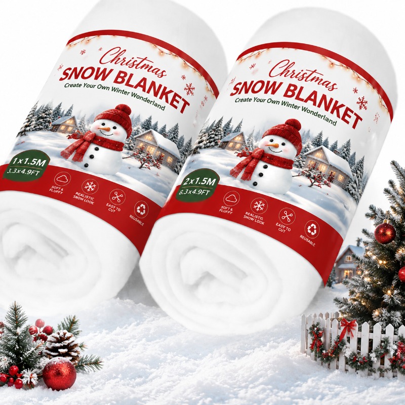 Christmas Throw Blanket - Artificial Snow Carpet Fake Snows Blanket