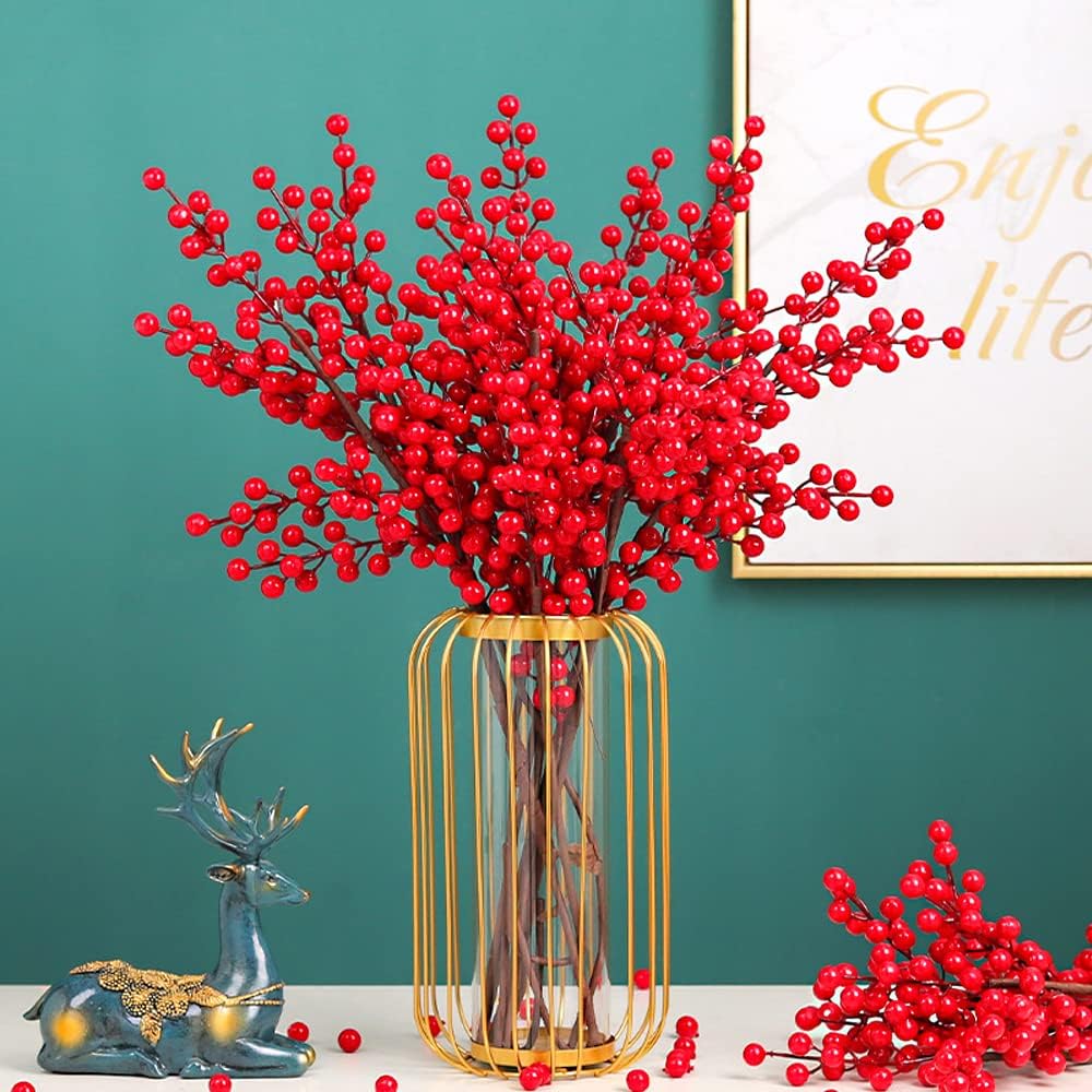 Artificial Vivid Red Berry Ste - đánh giá và giá Christmas Wreath Fake