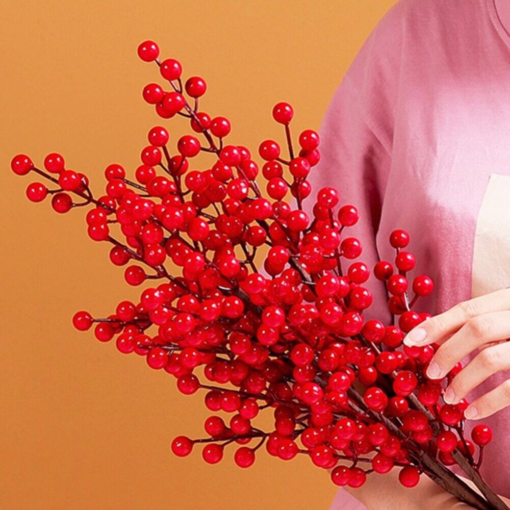 Artificial Vivid Red Berry Ste - đánh giá và giá Christmas Wreath Fake
