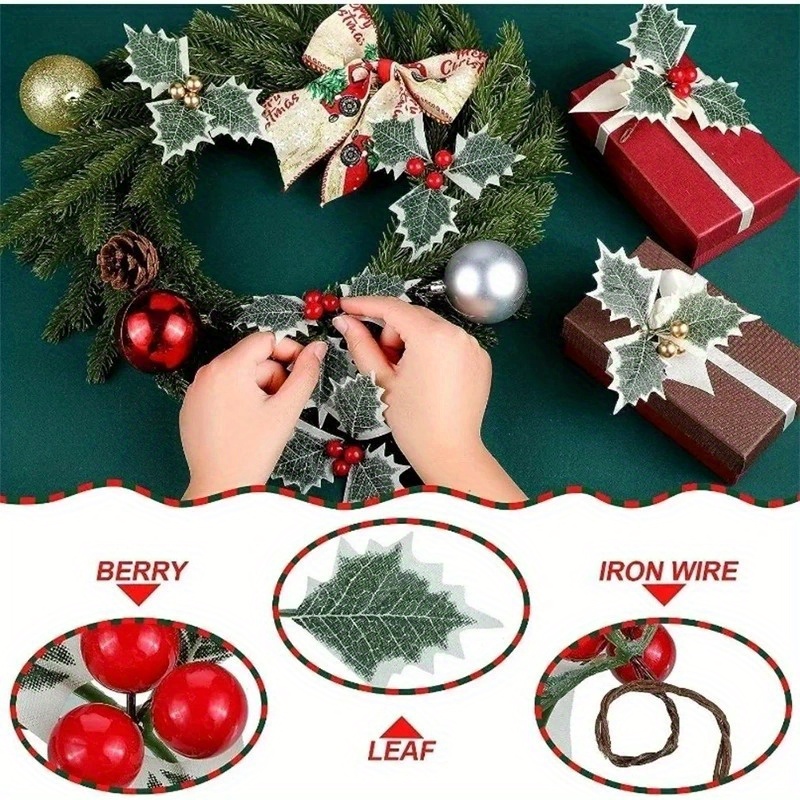 10 Pcs Artificial Holly Berrie - đánh giá và giá Christmas Wreath Fake