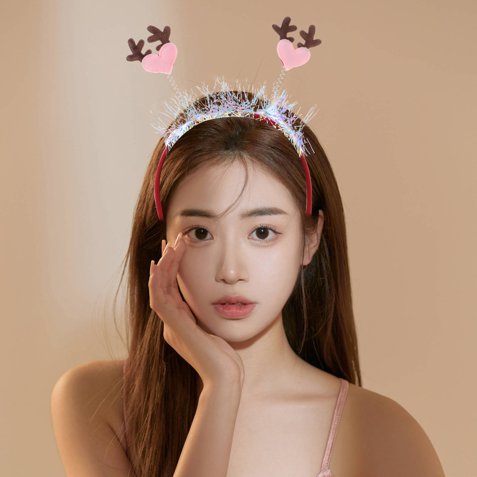 Glitter Heart Elk Antlers Head - đánh giá và giá Reindeer Antlers Headband
