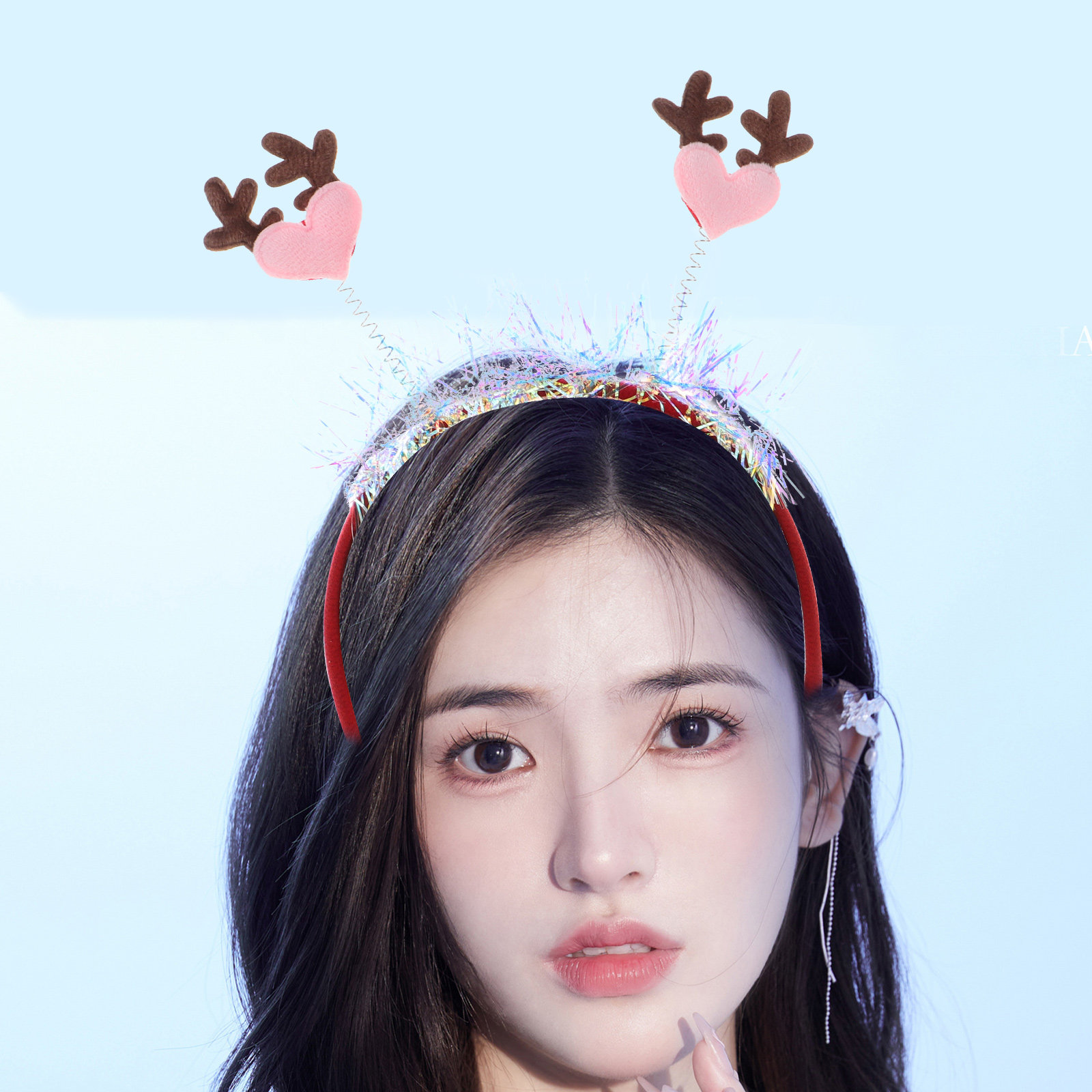 Glitter Heart Elk Antlers Head - đánh giá và giá Reindeer Antlers Headband