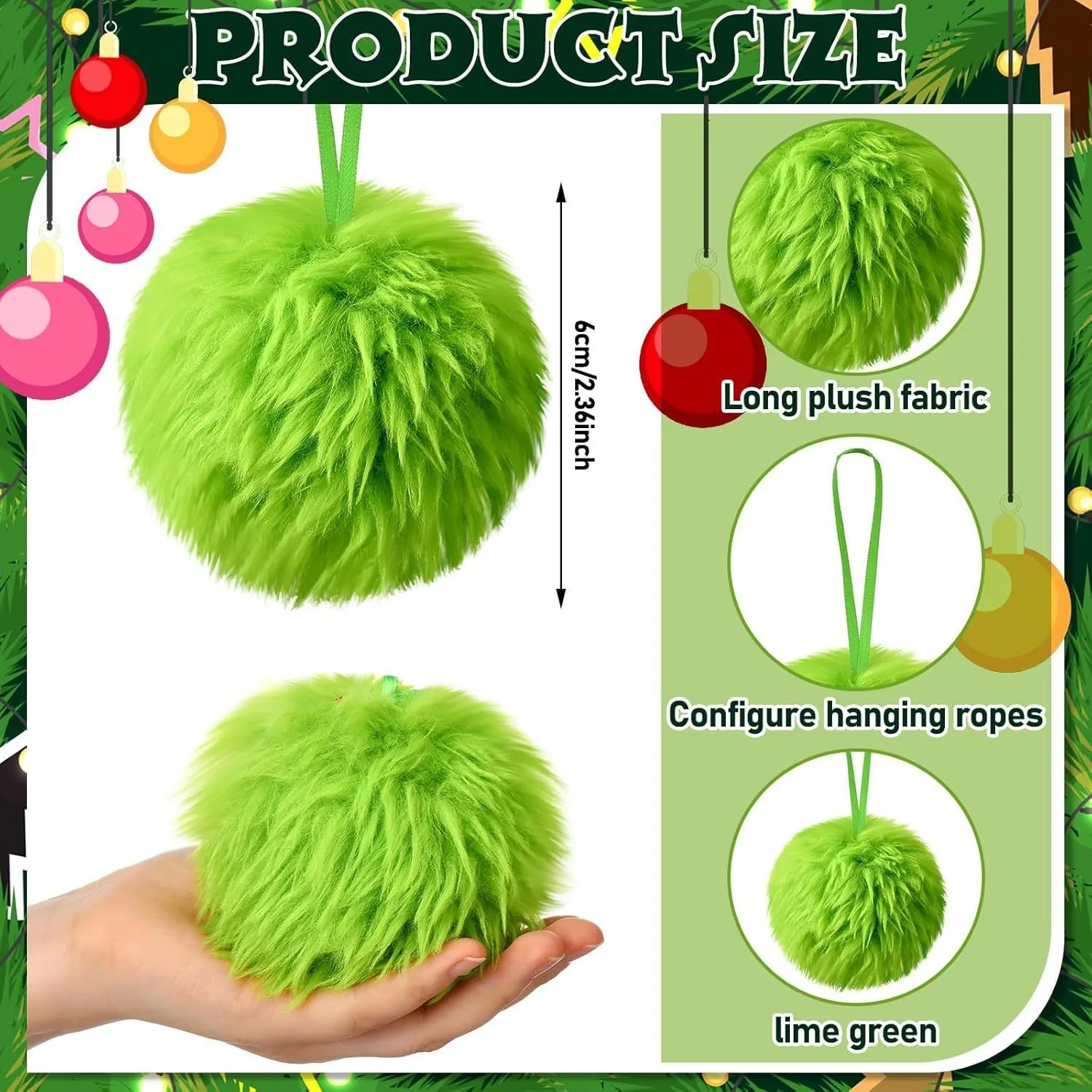 Christmas Green Long Plush Bal - đánh giá và giá Santa Hat Plush